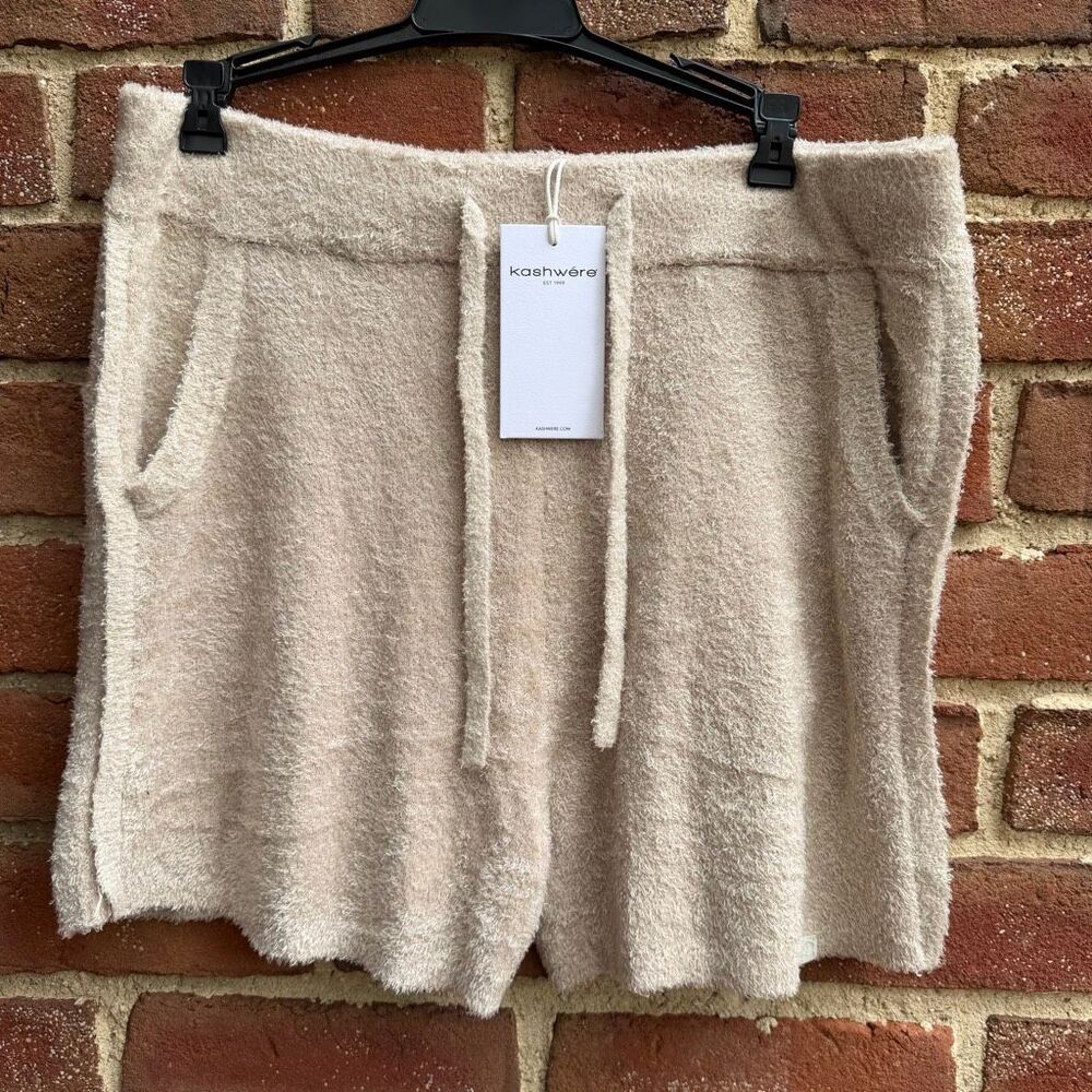 Kashwere Women's Drawstring lounge Shorts Oatmeal XS NWT